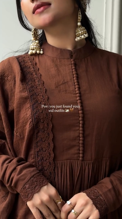 Brown Button Frock