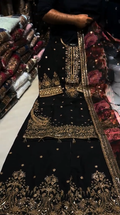 Black Embroidery 3pcs Suit