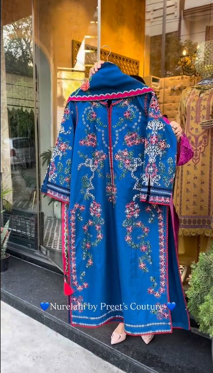 C-Blue Stitched Dress