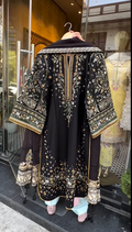 Black Embroidery Elegant Suit