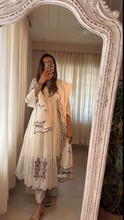 White Femini 3Pcs Frock