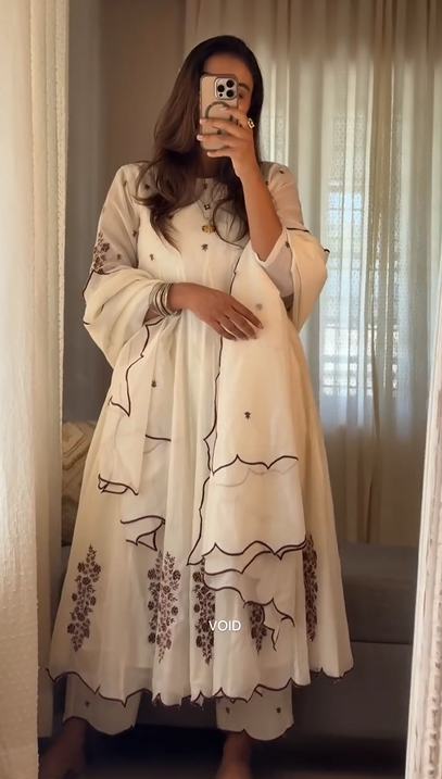 White Femini 3Pcs Frock