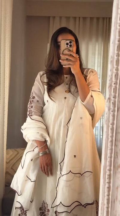 White Femini 3Pcs Frock