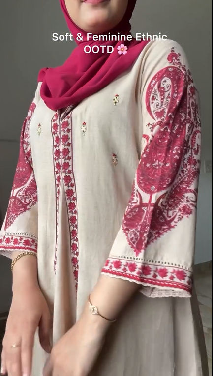 Feminine Ethnic 3Pcs Dress