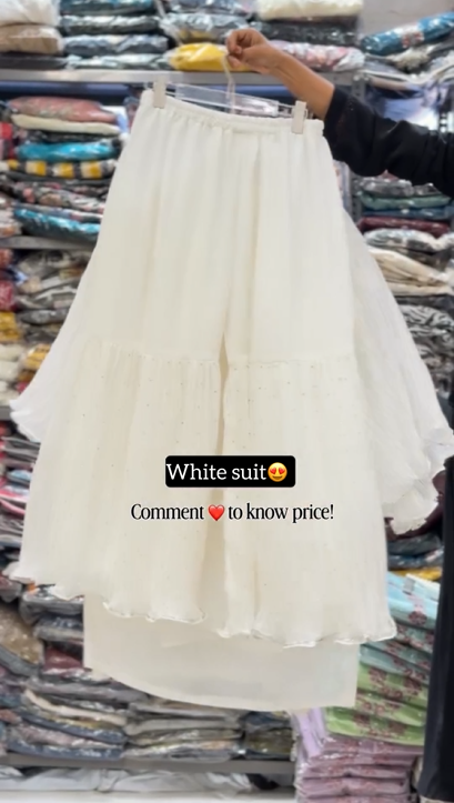 White Embroidery 3pcs Suit