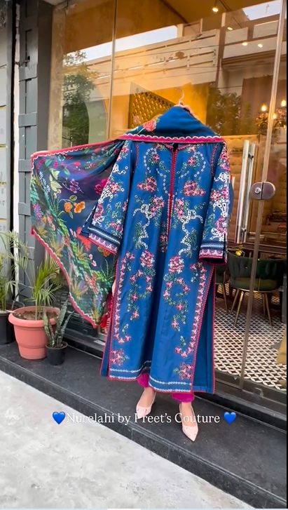 C-Blue Stitched Dress