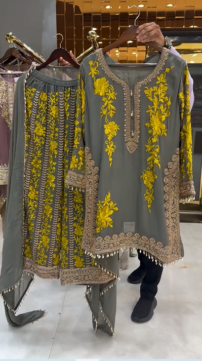 Embroidery Detail Work Suit