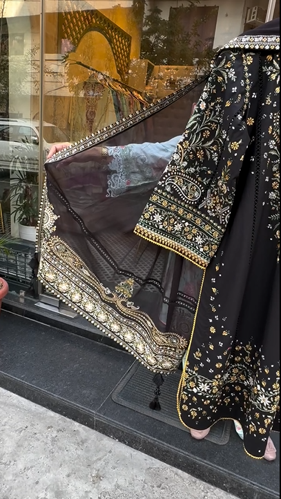 Black Embroidery Elegant Suit