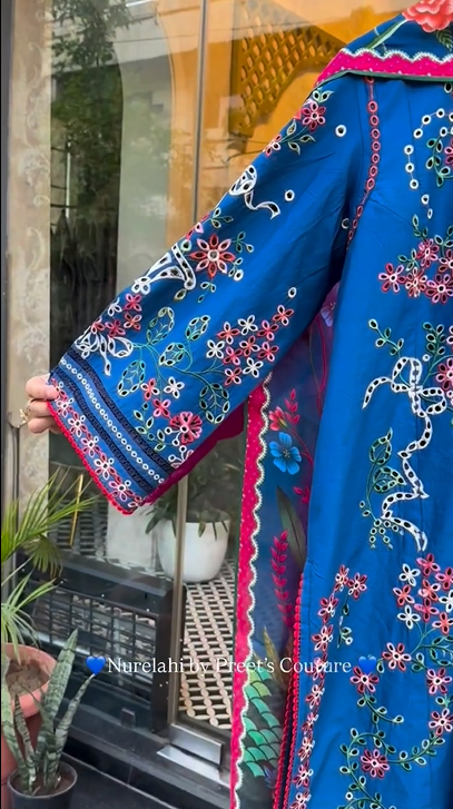 C-Blue Stitched Dress